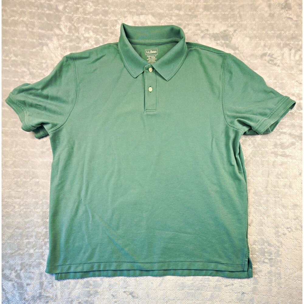 L.L.Bean Men’s XL Polo Shirt Green Traditional Fit Short Sleeve Cotton Knit
